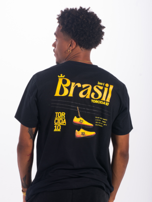 Camiseta Chuteira No Fio - Torcida 10 - Preto