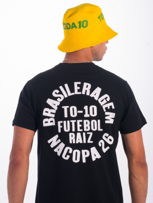 Camiseta Brasil Na Copa 26 - Torcida 10 - Preto